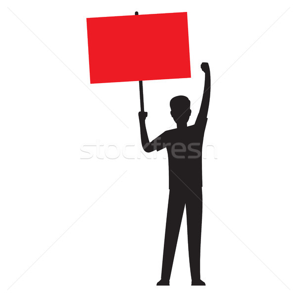 Man Silhouette with Red Streamer Illustration Stock photo © robuart