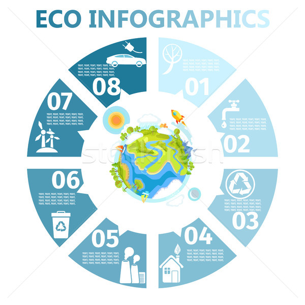 Eco Round Infographics with Earth Illustration Stock photo © robuart