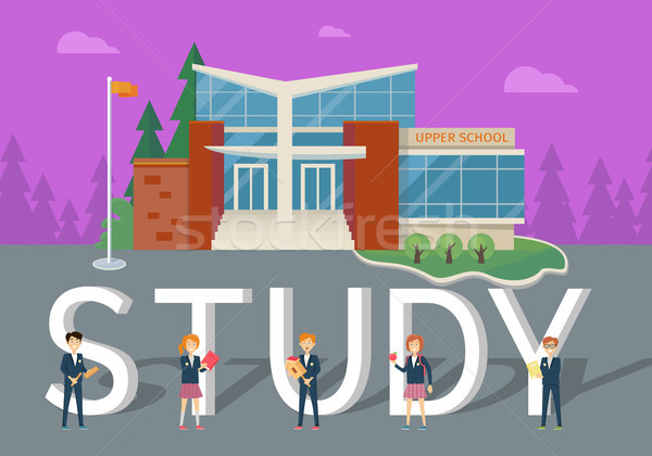 Study in Upper School Flat Style Vector Concept Stock photo © robuart