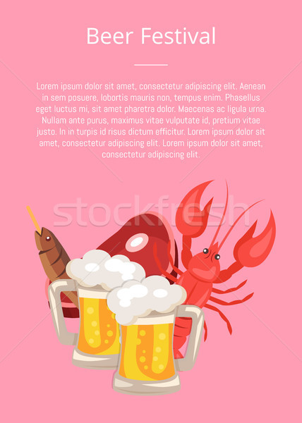 Beer and Snacks at Octoberfest Vector Illustration Stock photo © robuart
