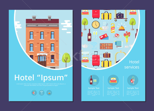 Hotel and Services Info Internet Page Template Stock photo © robuart