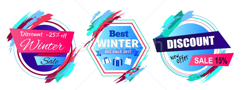 Discount 25 Off Winter Sale Vector Illustration Vector