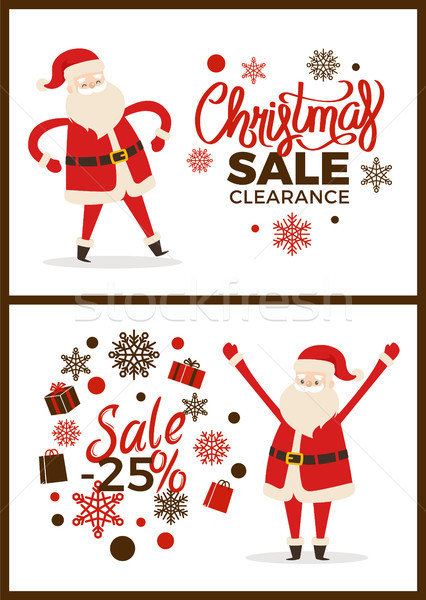 Karácsony vásár kiárusítás 20 szett plakátok Stock fotó © robuart