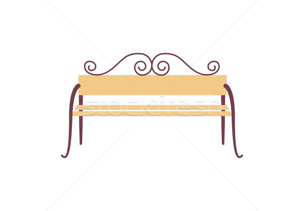 Icon of Decorated Bench on Vector Illustration Stock photo © robuart