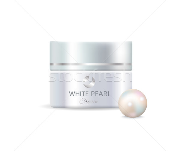 Fehér gyöngy krém konténer kozmetika kozmetikai Stock fotó © robuart