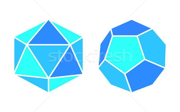 Stock photo: Dodecahedron Icosahedron Complicated Figures Icons