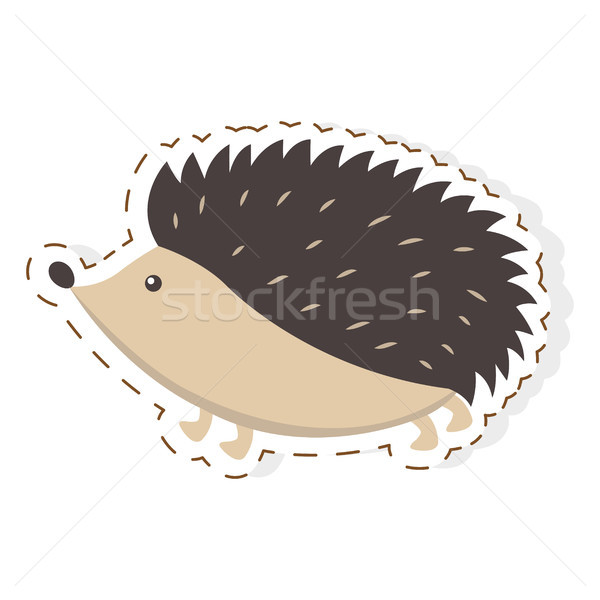 Cute Hedgehog Cartoon Flat Vector Sticker or Icon Stock photo © robuart