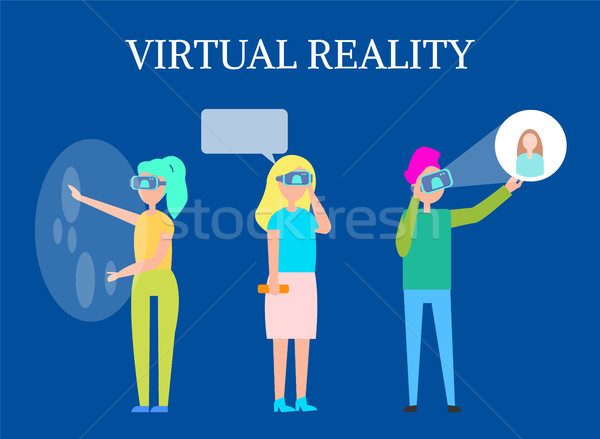 Virtuális valóság modern interaktív technológia izolált Stock fotó © robuart