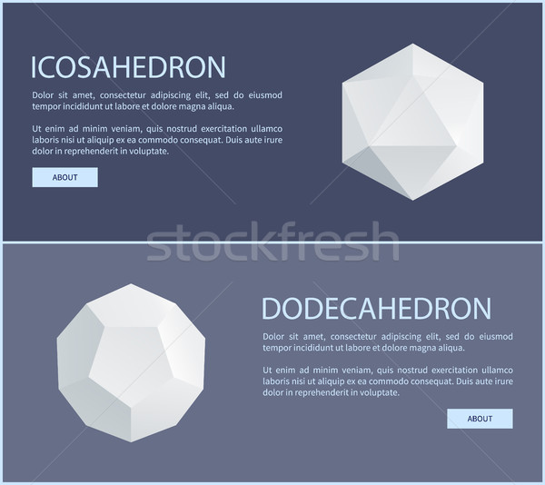 Icosahedron Dodecahedron Isometric Patterns Set Stock photo © robuart