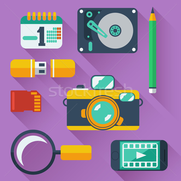 Data storage devices icons Stock photo © robuart