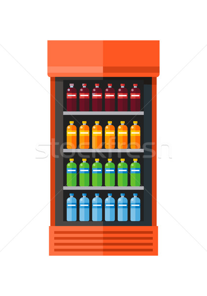 ショーケース 冷蔵庫 ドリンク オレンジ 冷却 ボトル ストックフォト © robuart