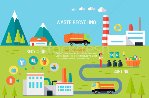 Waste Recycling Infographic Vector Concept. Stock photo © robuart