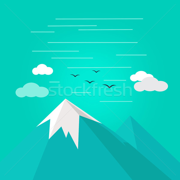 Mountains Landscape in Flat. Stock photo © robuart