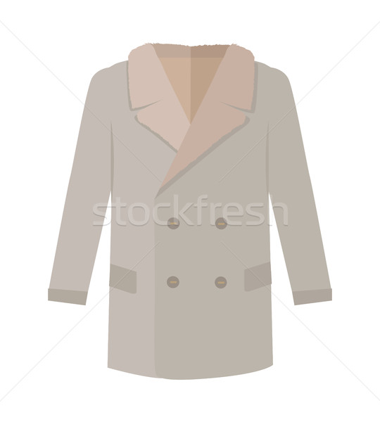 Warm Mans Coat Flat Style Vector Illustration Stock photo © robuart