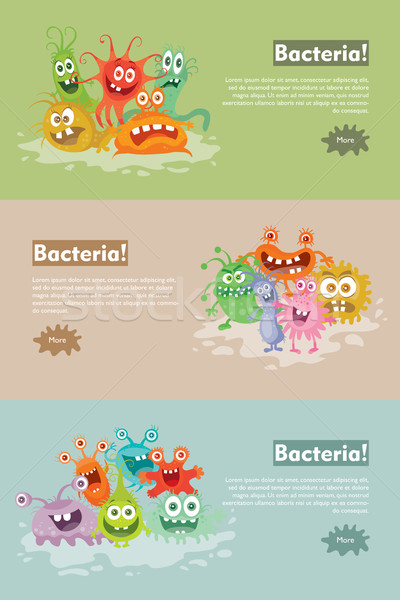 Bacteriile desen animat vector web steag grup Imagine de stoc © robuart