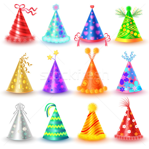 Festive Caps Collection for Celebration on White Stock photo © robuart