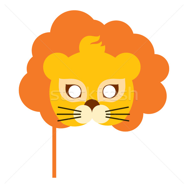 Lew zwierząt karnawałowe maska pomarańczowy króla Zdjęcia stock © robuart