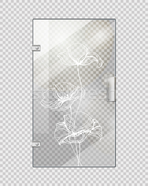 Glasigen Eingang Tür schachbrettartig Blume wellig Stock foto © robuart