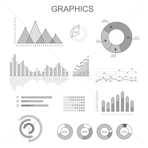 Black and White Graphics Poster with Diagrams Stock photo © robuart