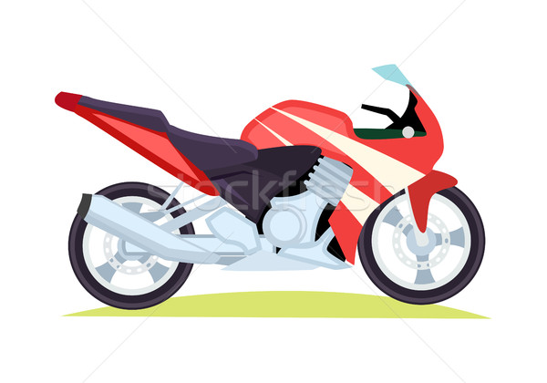 Black and Red Modern Motorbike on White Background Stock photo © robuart