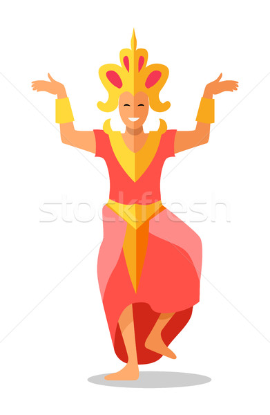Nő táncos vektor ikon terv ikon mosolygó nő Stock fotó © robuart