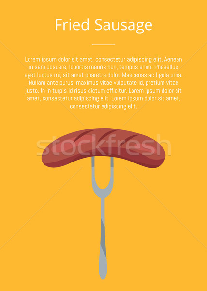 Fried Sausage Traditional German Snack Fork Text Stock photo © robuart