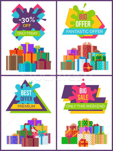 Price Labels Set Premium Quality Hot Sale Posters Stock photo © robuart