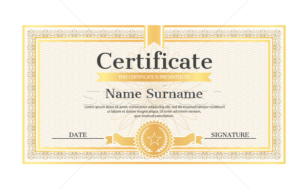 Certificate Template Editable Name Surname Date Stock photo © robuart
