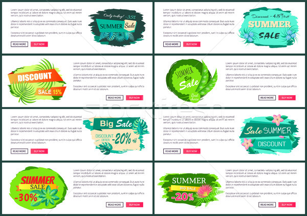 Web Posters Set with Discount Off Summer Big Sale Stock photo © robuart
