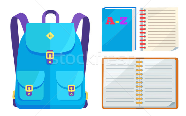 Rucksack Unisex in Blue Colors with Big Pockets Stock photo © robuart