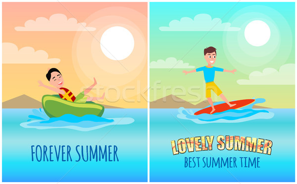 Forever Lovely Summer, Colorful Vector Banner Stock photo © robuart