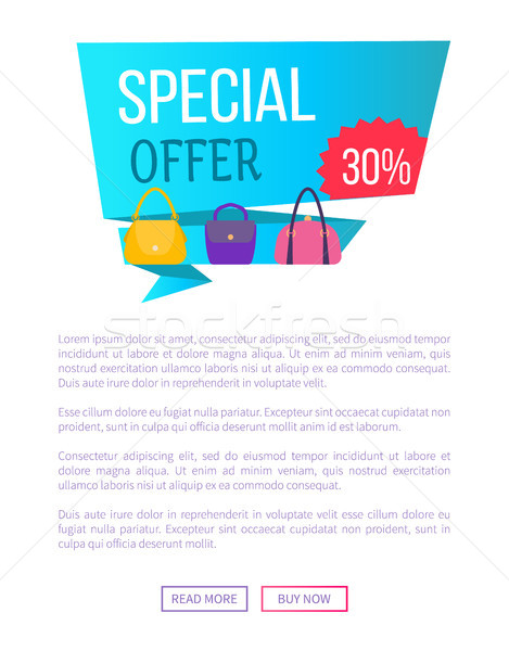 Special Offer 30 Discount Advert Label with Bags Stock photo © robuart