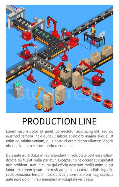 Produktion line Smartphones Schaffung Text Probe Stock foto © robuart