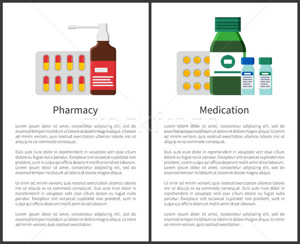 Medication and Pharmacy Posters Medicament Items Stock photo © robuart
