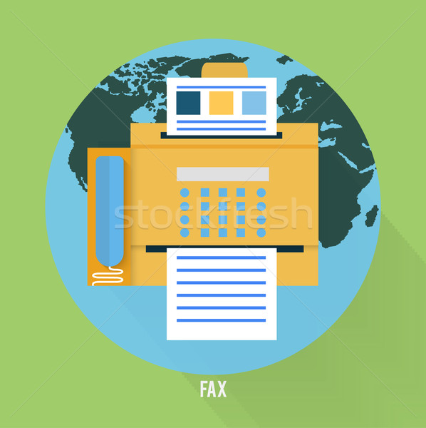 Fax icon in flat design Stock photo © robuart