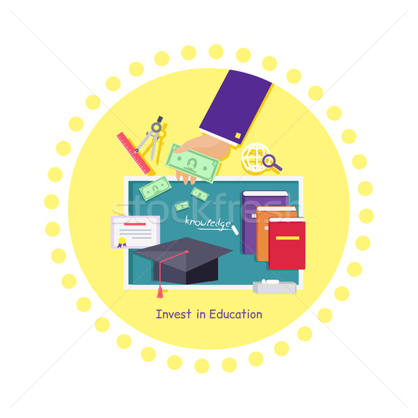 Invest in Education Concept Icon Flat Design Stock photo © robuart
