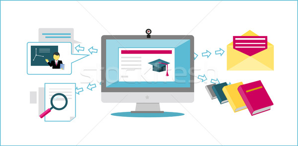 Online Education Icon Flat Design Stock photo © robuart