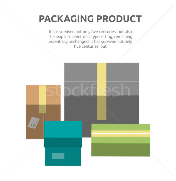 Csomagol termék ikon terv stílus dobozok Stock fotó © robuart