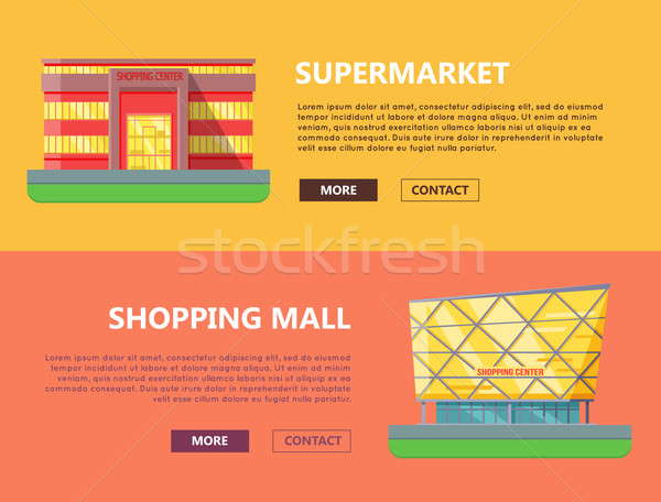 Shopping Mall Web Templates in Flat Design. Stock photo © robuart