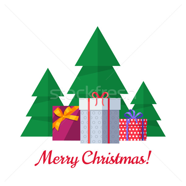 Merry Christmas Vector Concept in Flat Design Stock photo © robuart