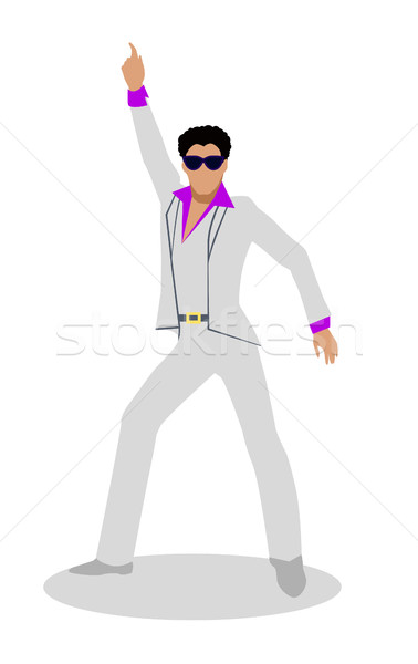 Disko dansçı dizayn adam karakter beyaz Stok fotoğraf © robuart