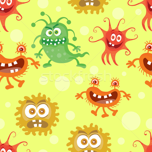 Set of Seamless Pattern with Good and Bad Bacteria Stock photo © robuart