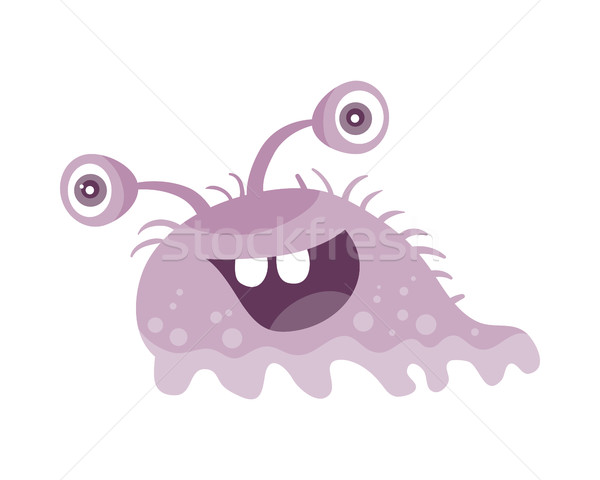 Vicces mosolyog bacilus lila karakter nagy szemek Stock fotó © robuart