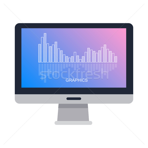 Computer Screen Isolated with Graphics on White Stock photo © robuart