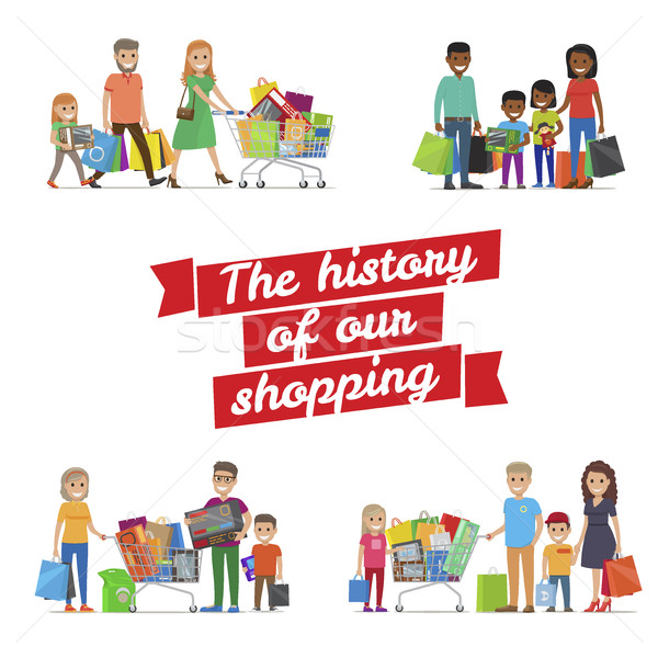 The History of our Family Shopping Vector Poster Stock photo © robuart