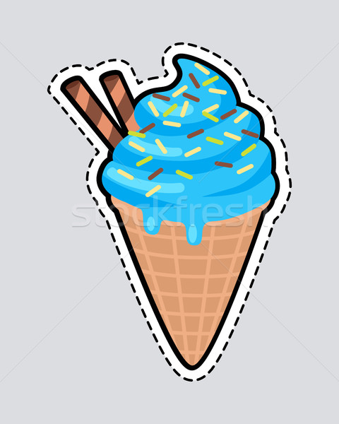 Ice Cream with Two Candy Sticks Isolated. Patch. Stock photo © robuart