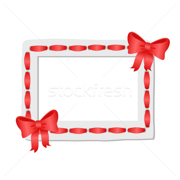 White Frame with Rounded Edges Decorated Red Tape Stock photo © robuart