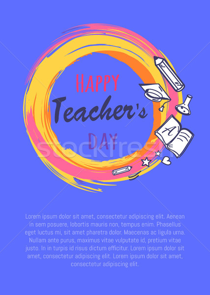 Happy Teachers Day Poster Vector Illustration Stock photo © robuart