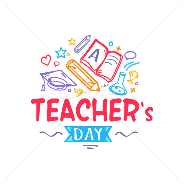 Teacher s Day Colorful Logo Vector Illustration Stock photo © robuart