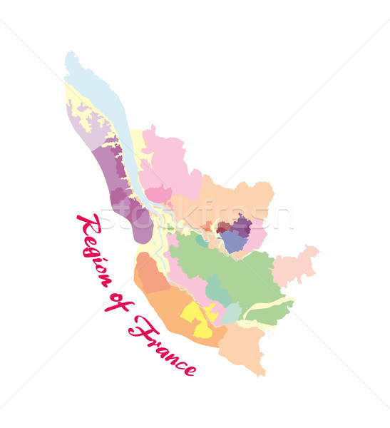 Region Frankreich Plakat Länder unterschiedlich Farben Stock foto © robuart